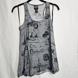 Harley Davidson Lightweight Racerback Route 66 Viscose Tank Top Size XS